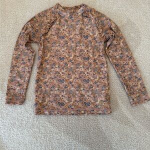 Floral Long Sleeve Kids Swim Top Rashguard
